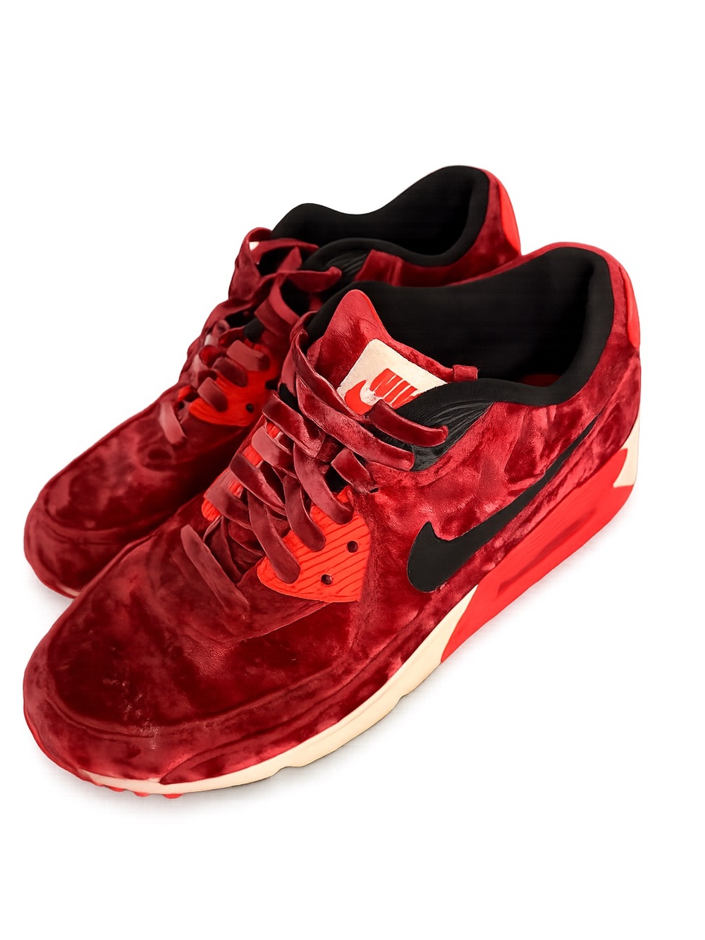 Nike Air Max 90 Premium Red Velvet Sneakers Women's 7